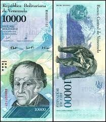 F Banknot Wenezuela 10000 Bolivares 2017 UNC